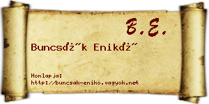 Buncsák Enikő névjegykártya